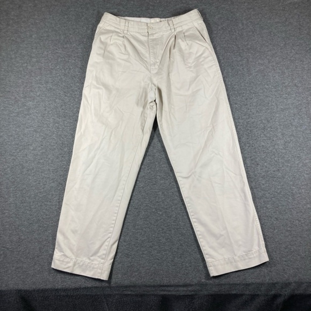 Vintage GAP Relaxed Fit Khaki Pants Mens 34X31 Beige Pleated Baggy‎